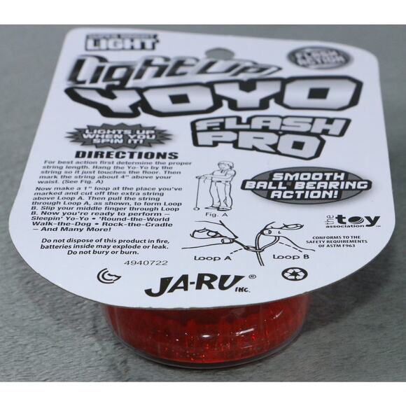 JA-RU Light Up YoYo Flash Pro Red LED Yo-Yo Toy Ages 5+ Super Bright Sealed - Picture 5 of 5